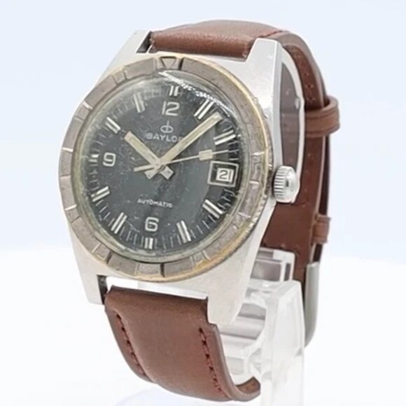 Vintage Baylor 10466 Diver Date Men\'s Automatic Wristwatch AS 1903 Swiss Steel